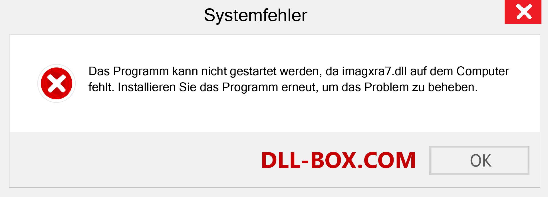 imagxra7.dll-Datei fehlt?. Download für Windows 7, 8, 10 - Fix imagxra7 dll Missing Error unter Windows, Fotos, Bildern