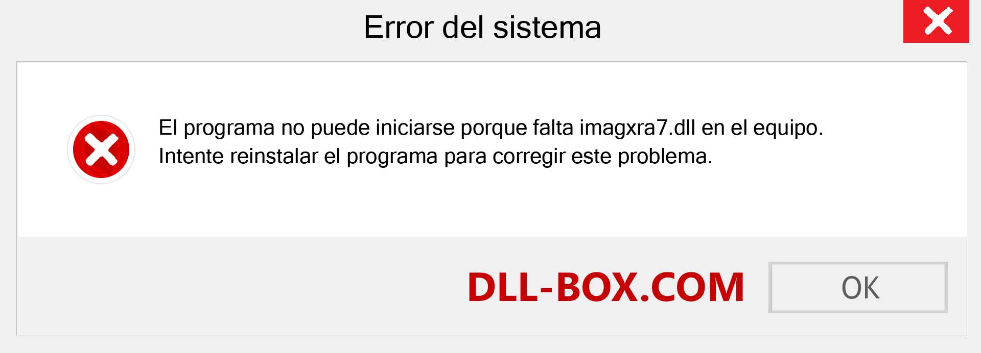 ¿Falta el archivo imagxra7.dll ?. Descargar para Windows 7, 8, 10 - Corregir imagxra7 dll Missing Error en Windows, fotos, imágenes